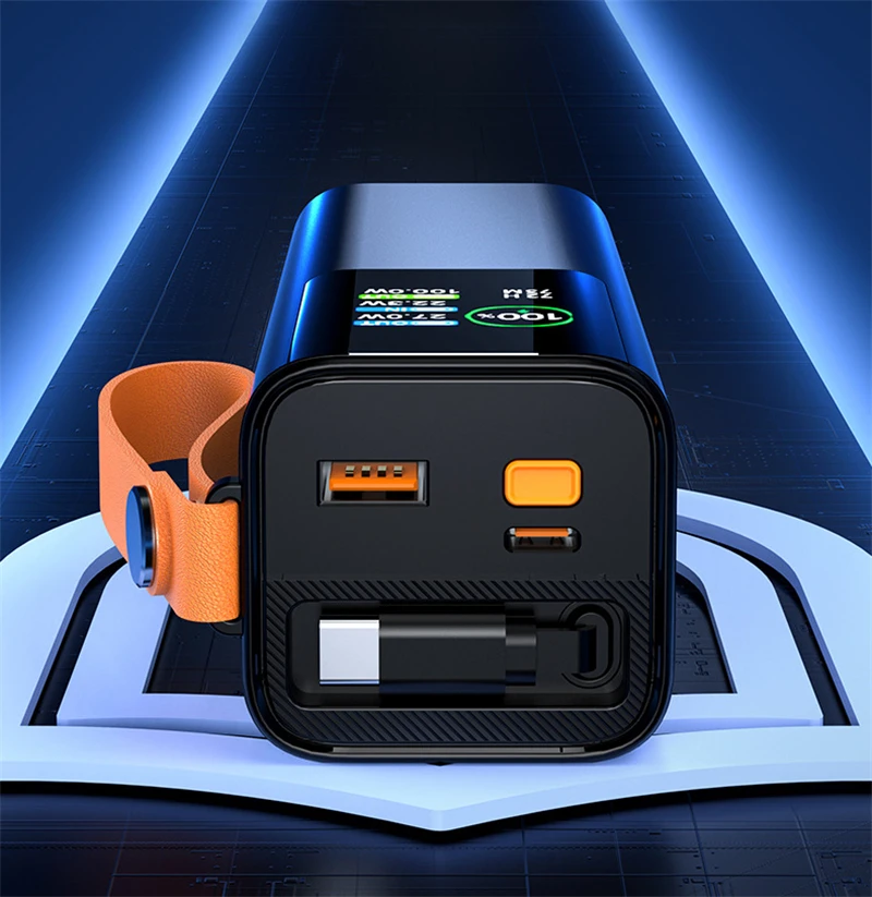 100W Fast Charging Power Bank 20000mAh with USB C Cable Portable Charger External Battery For Laptop iPhone 16 15 Samsung Xiaomi