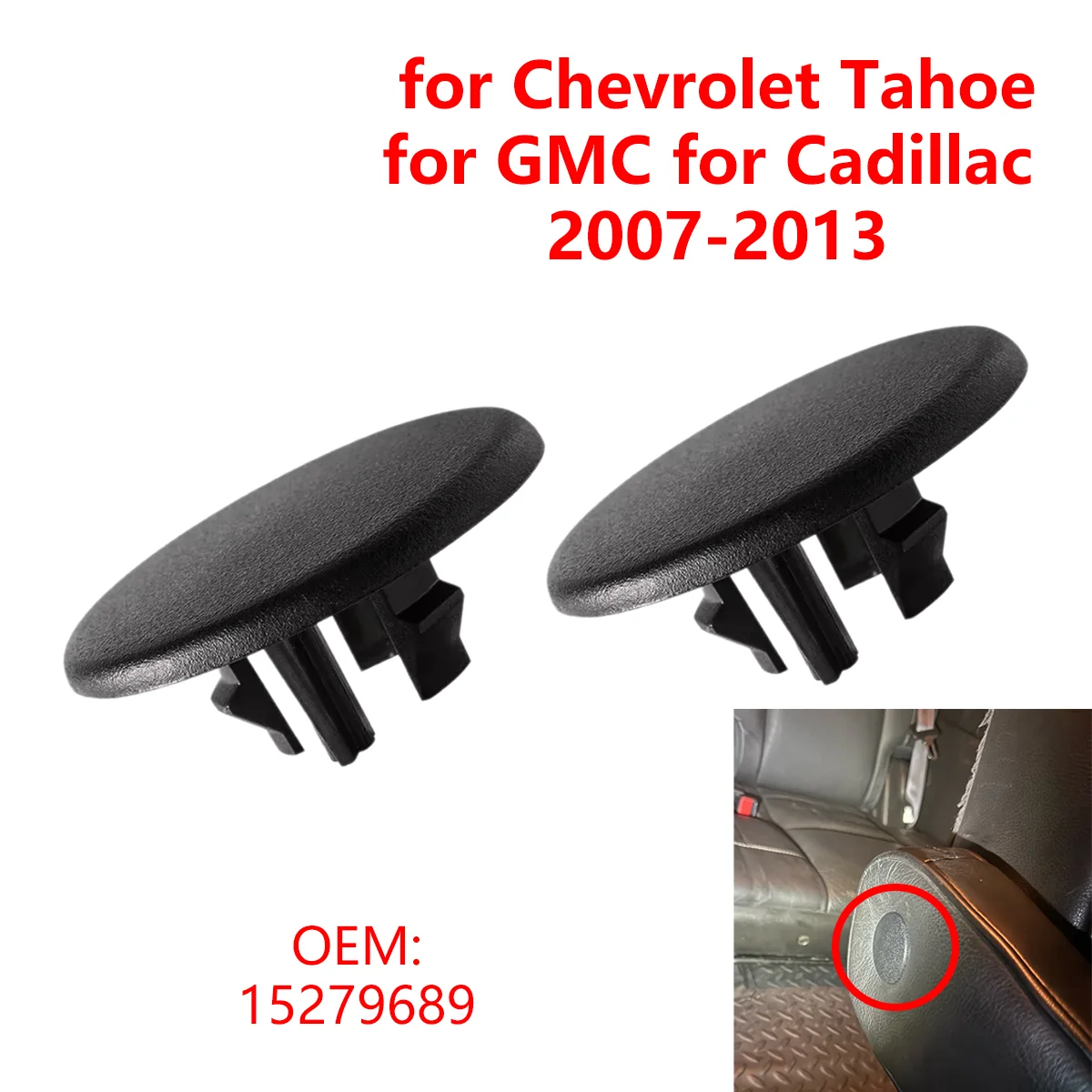 15279689 Car Rear Seat Armrest Bolt Cap Cover Plug for Chevrolet Tahoe Suburban for GMC Yukon for Cadillac Escalade 2007-2013