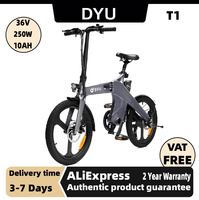 DYU-T1 250W Rack Electric Bike with Brushless Motor 36V10Ah Lithium Battery City Commuter E-bike 20 Inch Adult Electric Bicycles