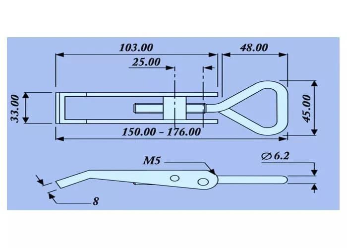 2PCS Zinc Truck Trailer Latch Toggle Fasteners Overcenter Catch Over Center UTE RV Parts Camper Accessories Caravan Components