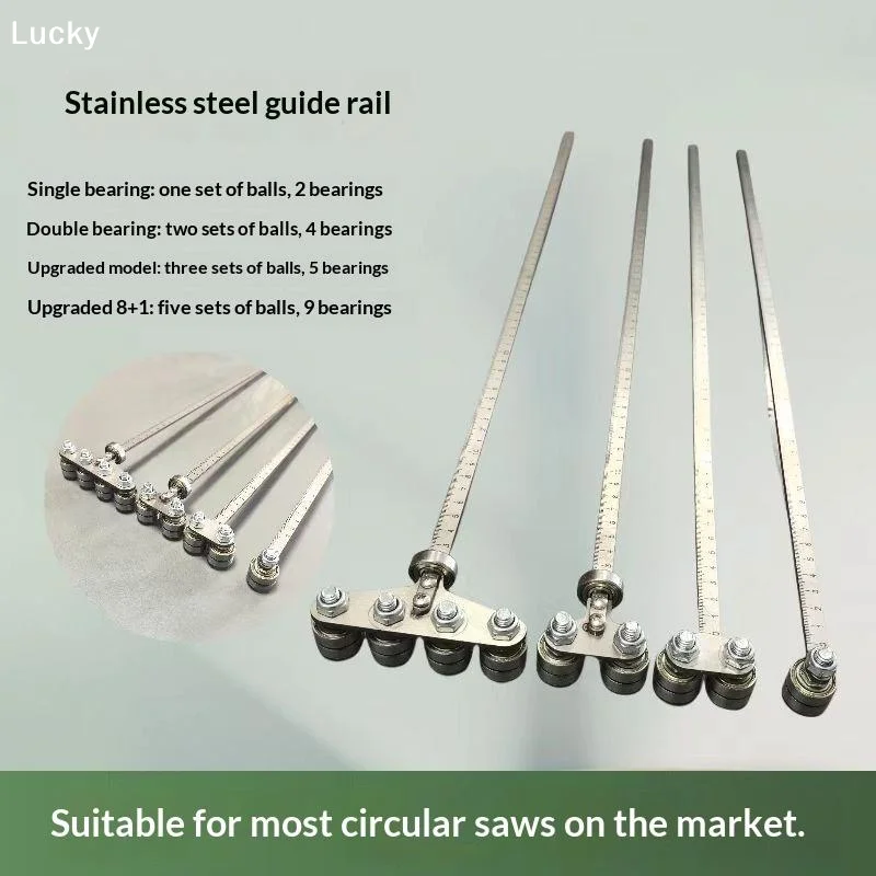 Circular Saw Guide Rail 0-50cm Stainless Steel Adjustable Straight Cut Guide Adjustable Durable for DIY, Carpentry Precision Cu