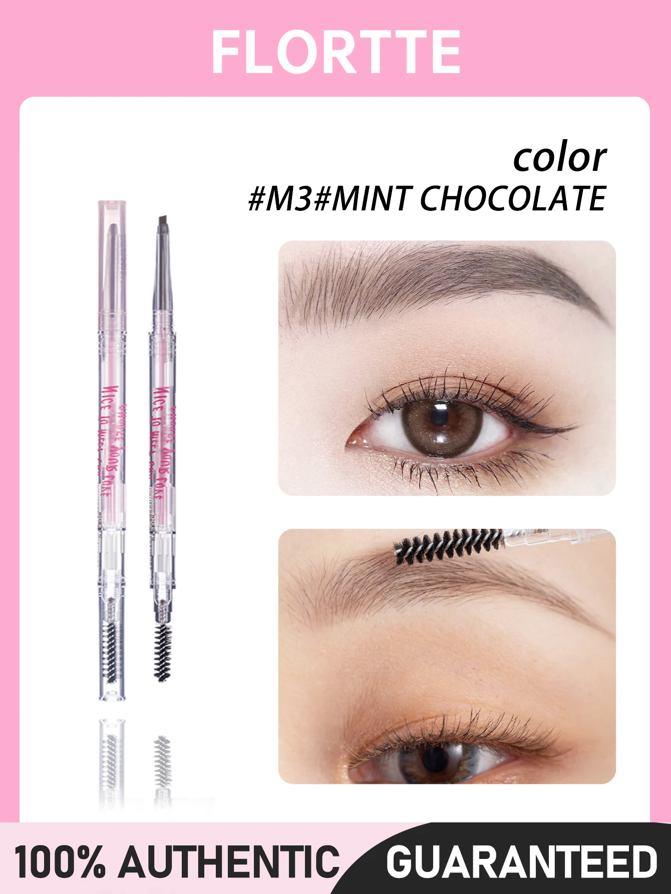 FLORTTE Mood Institute Series Augenbrauenstift M3 #   Minzschokolade