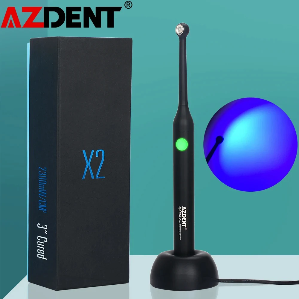 

AZDENT Wireless Cordless LED Lamp Machine High Power Wide Spectrum Curing Light 2300mW/Cm²