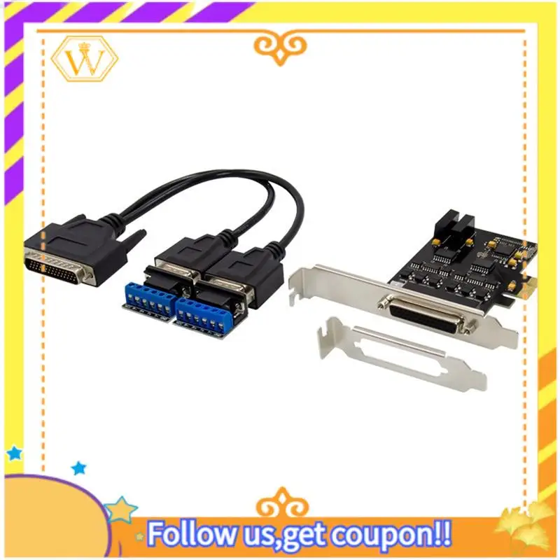 

Новейший параллельный порт DB25 25-контактная карта PCIE Riser Card Pcie X1 17V352 2S RS232/RS485 Карты управления связи Карты PCI-E Express