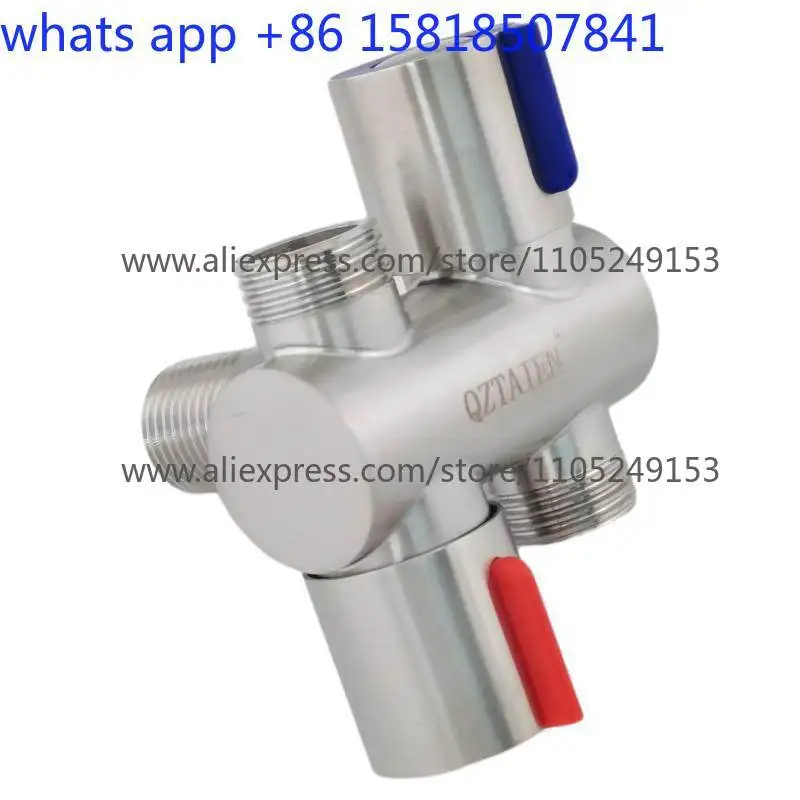 304 stainless steel 4 points two in one out transfer valve switching valve hot and cold water three-way angle valve