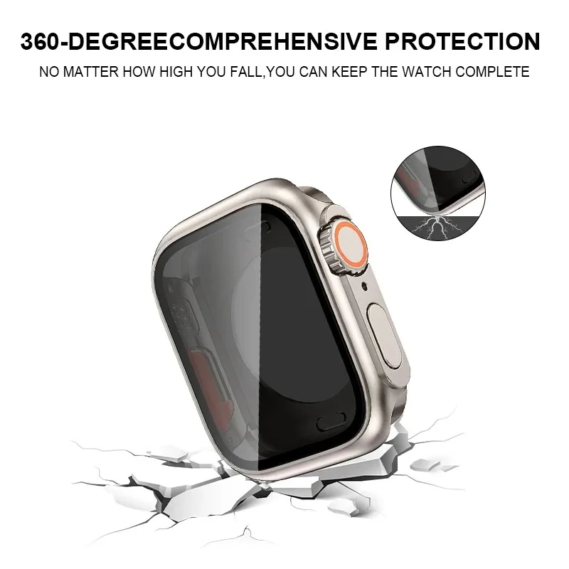 Housse de protection d'écran pour Apple Watch, 46mm 45mm 44mm 40mm 41mm, PC dur HD/boîtier de confidentialité iwatch 10 9 8 7 SE 6 5 4, changement vers Ultra
