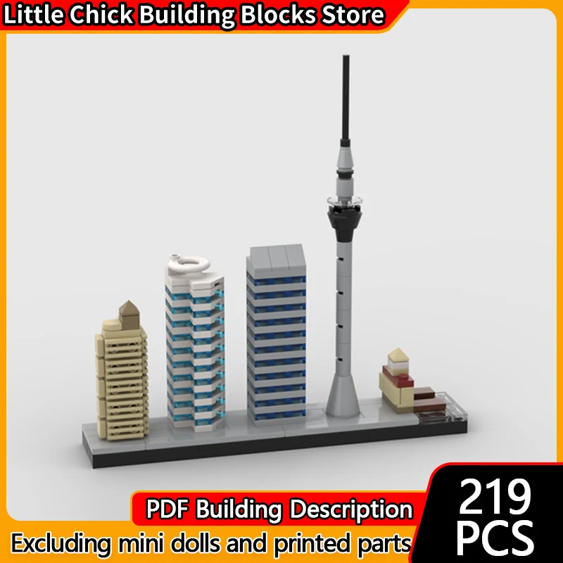 

City Street View Model MOC Building Bricks Auckland Skyline Modular Technology Children Holiday Gifts Assemble Toys Suit