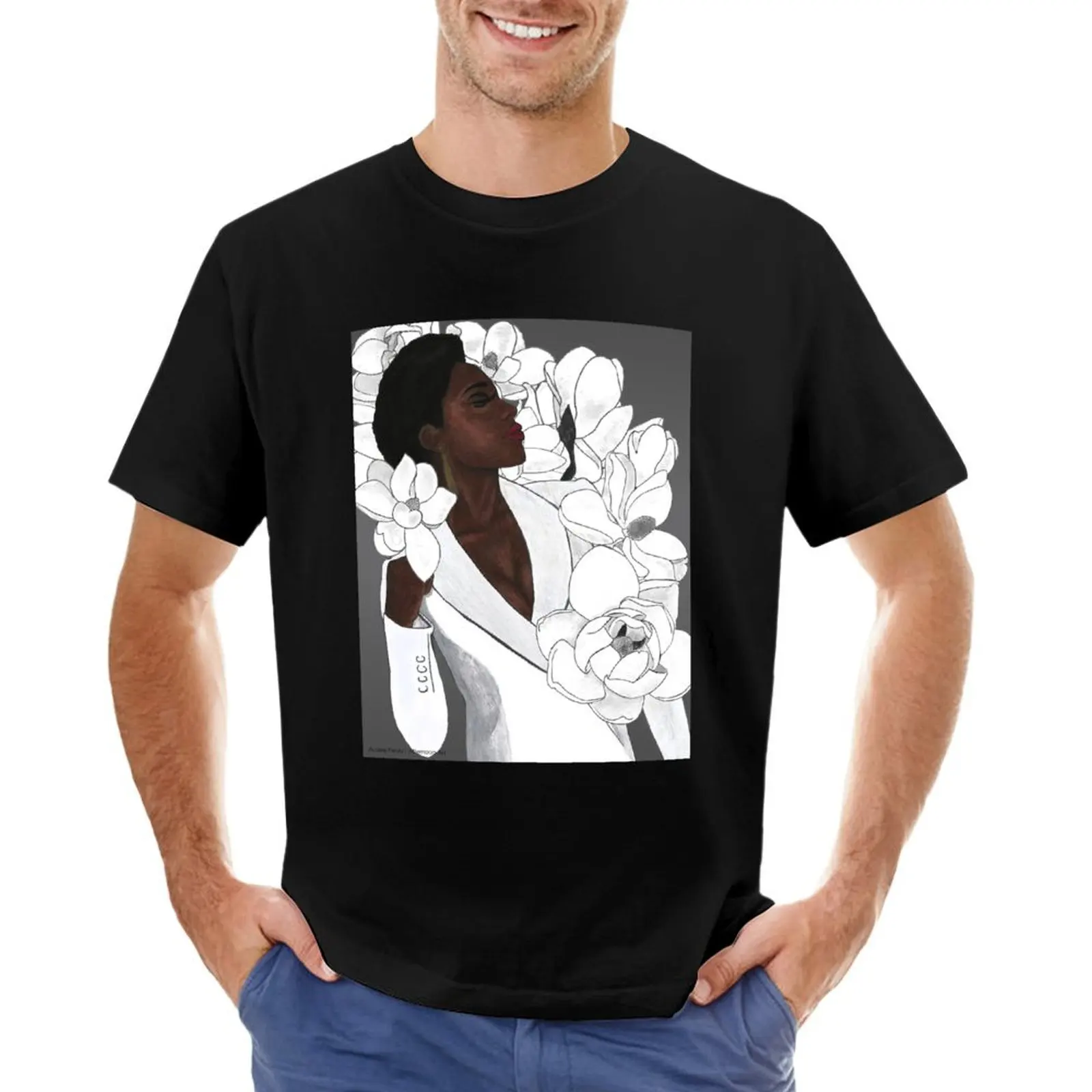 Viola Davis Portrait and Magnolias T-Shirt sports fans vintage t shirts tops heavy weight t shirts for men