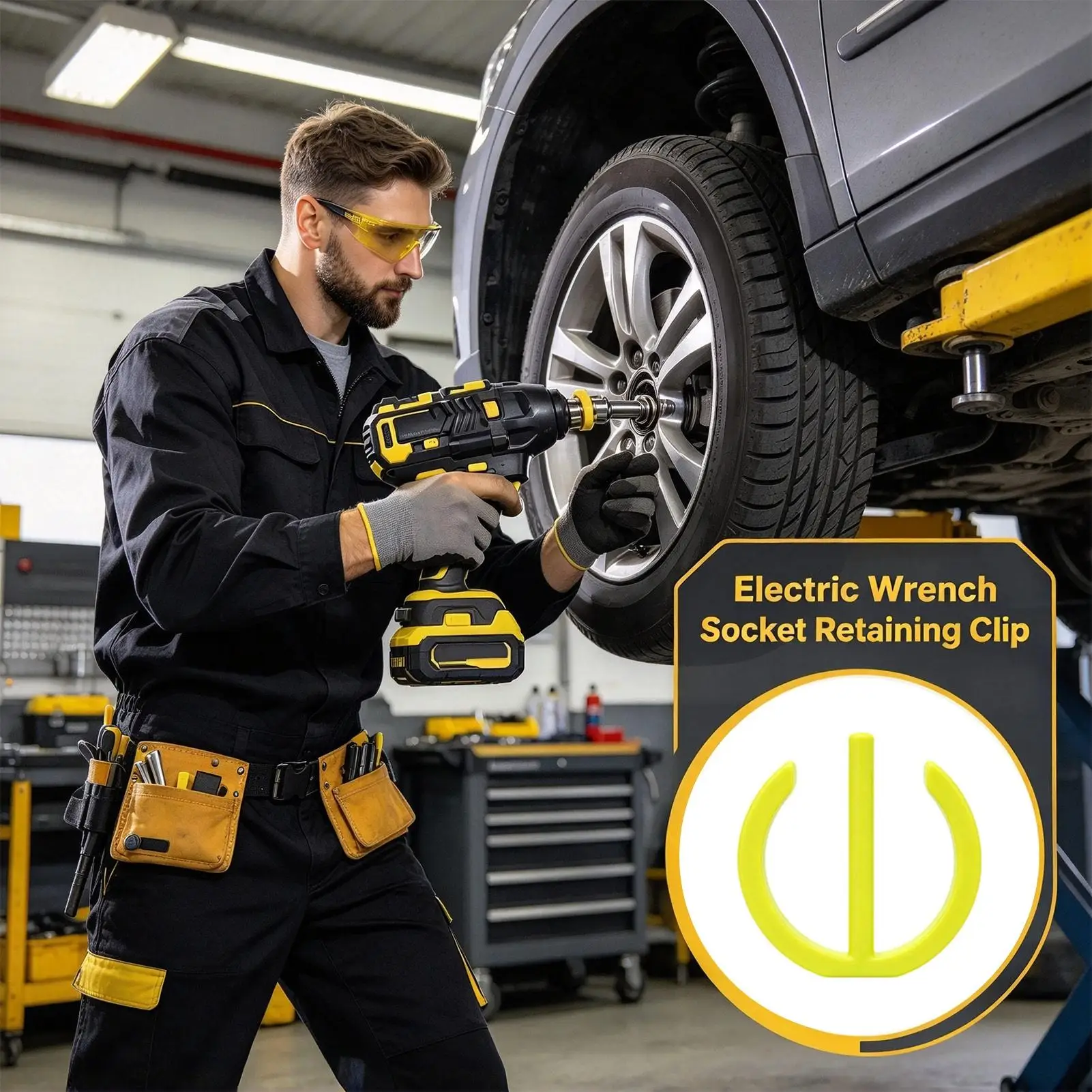 Electric Wrench Socket Retainer Clips 10-Piece Easy Install Tool 1/2 Inch Wrench Drive Retaining Rings For Auto Mechanics