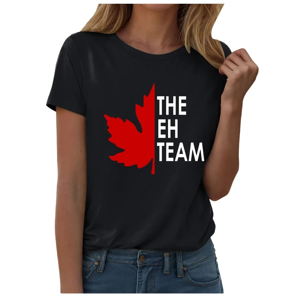 

Canada Day Maple Leaf Flag Print Women T Shirt Summer Short Sleeve O Neck Loose Tshirt Streetwear Ladies Tee Shirt Casual Tops