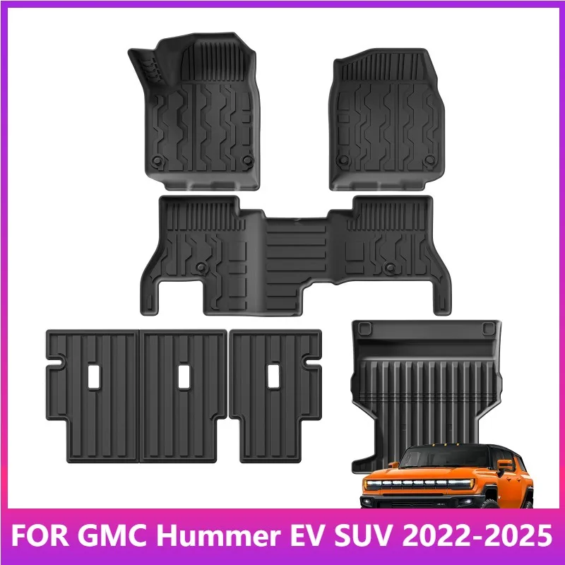 

For GMC Hummer EV SUV 2022-2025 Car Floor Mats All Weather Floor Liner TPE 3D Foot Mat Black Left Rudder Black