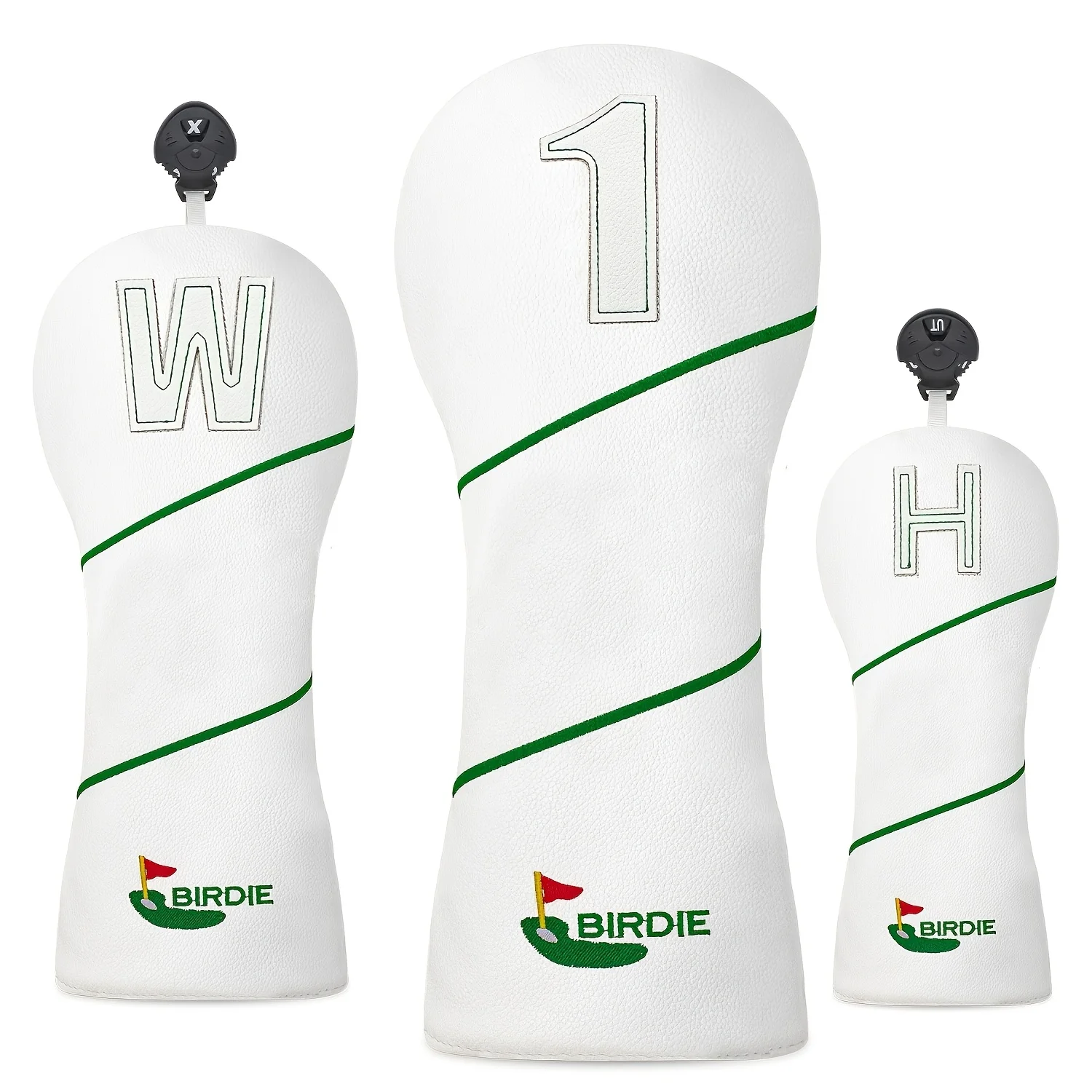 1 pezzo/3 pezzi Copri-mazza per Driver, Fairway, Ibridi - Design Verde Piccolo, Adatto per Uomini e Donne