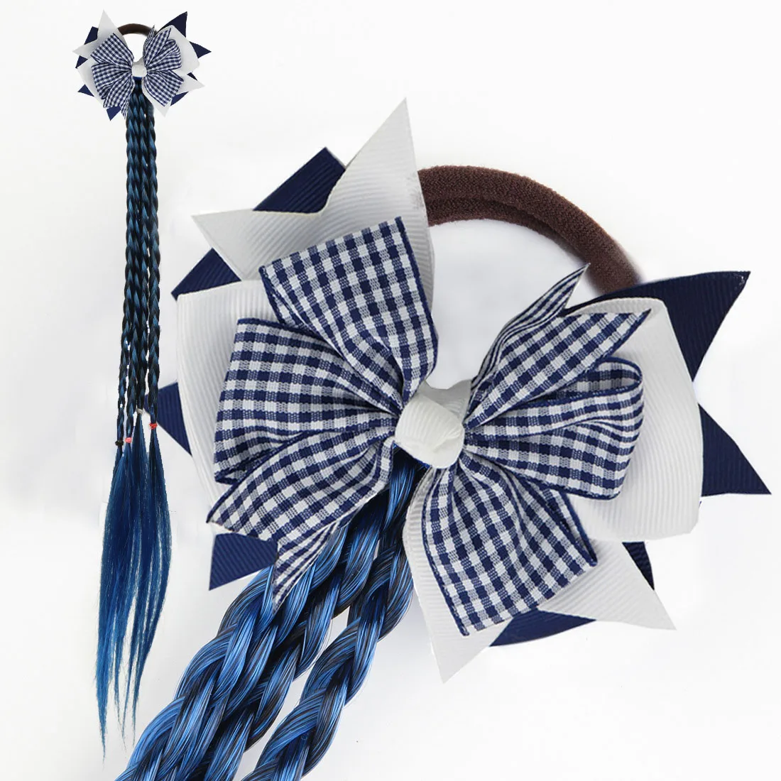 NEW Plaid Bows 4INCH School Hair Bows First Day Gingham Ribbon Stacked Bow Hair Clip Hairpin For Baby Girl Accessories