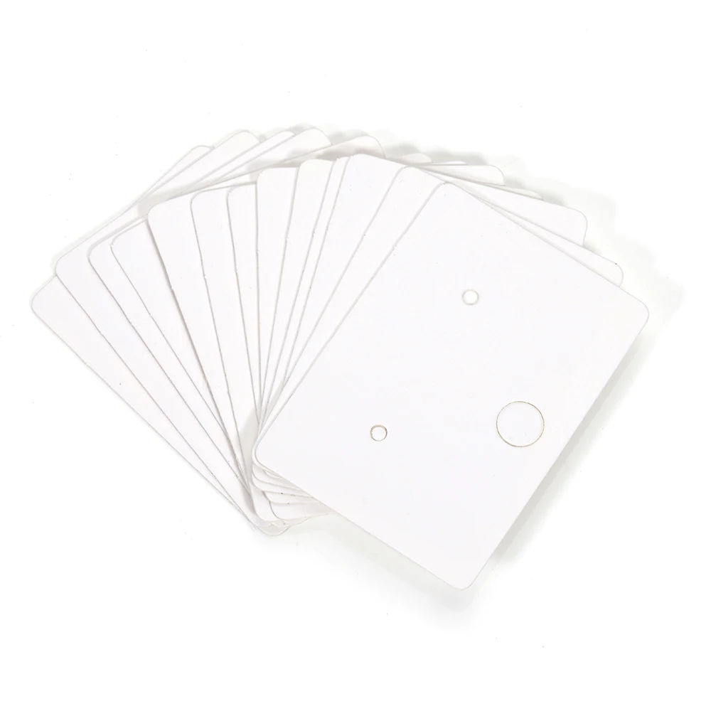 50pcs 3.5x2.5cm Blank Kraft Paper Card for Jewelry Display Ear Studs Earring Holder Retail Price Tag Cards Cardboard Packaging