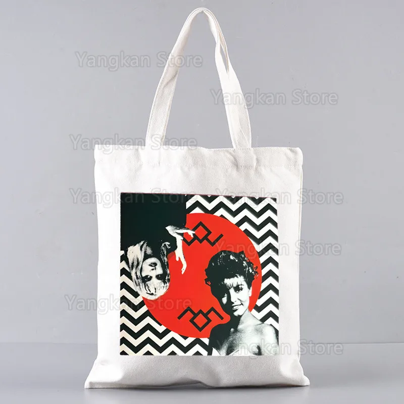 

Сумки Twin Peaks, тканевая холщовая большая сумка для покупок, женские эко-многоразовые сумки на плечо для покупок