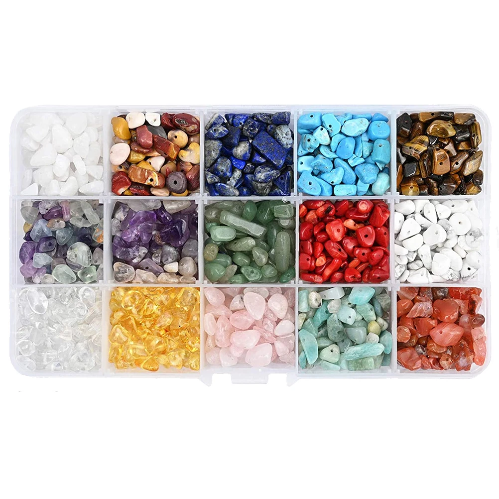 

1 set Irregular Gemstone Beads Natural Pebbles DIY Jewelry Tool Box for Bracelets Earrings Making Delicate Accessories Practical