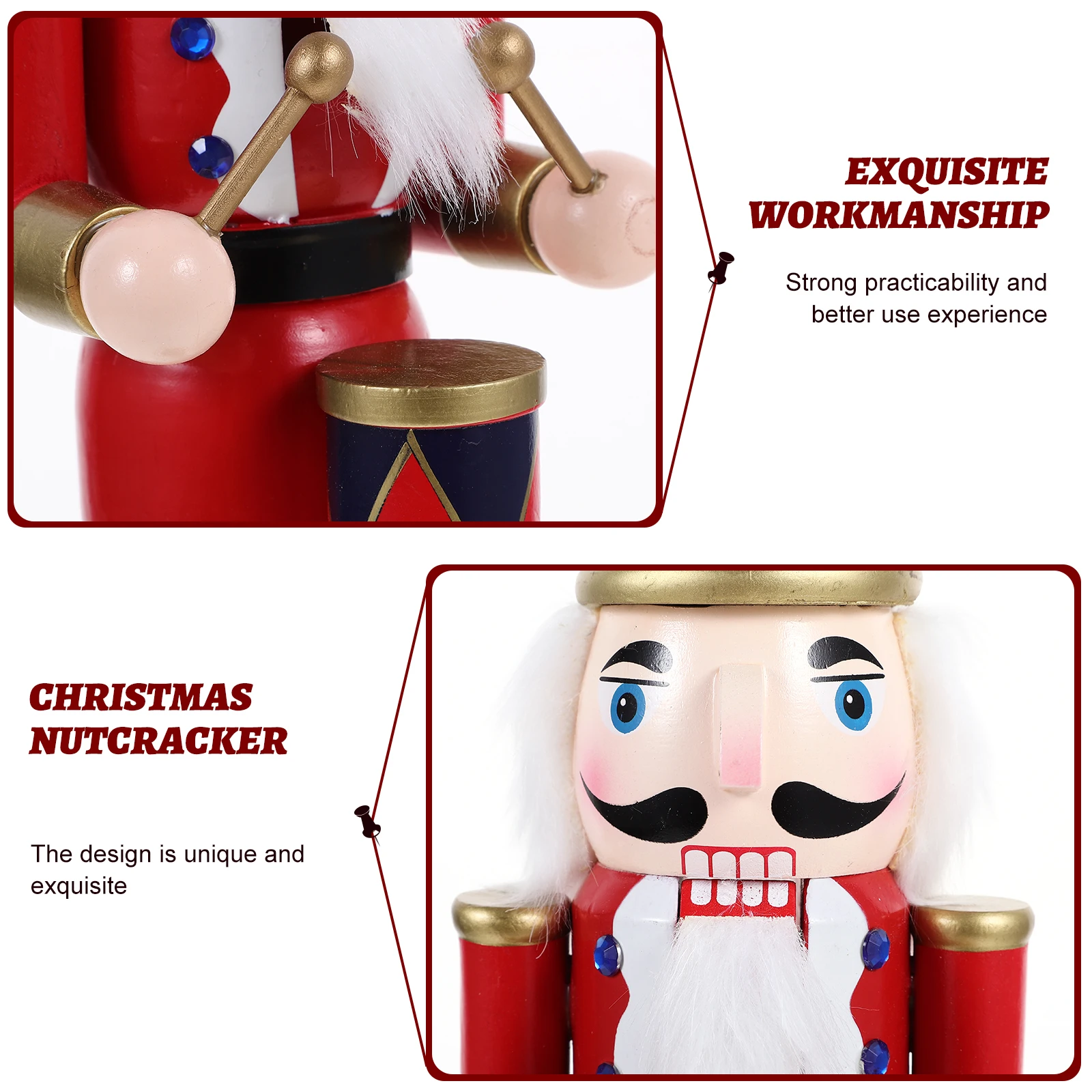 

Christmas Nutcracker Soldier Wooden Figurine Home Decor Car Party Supplies Holiday Ornament Gift Idea Miniature Model Christmas