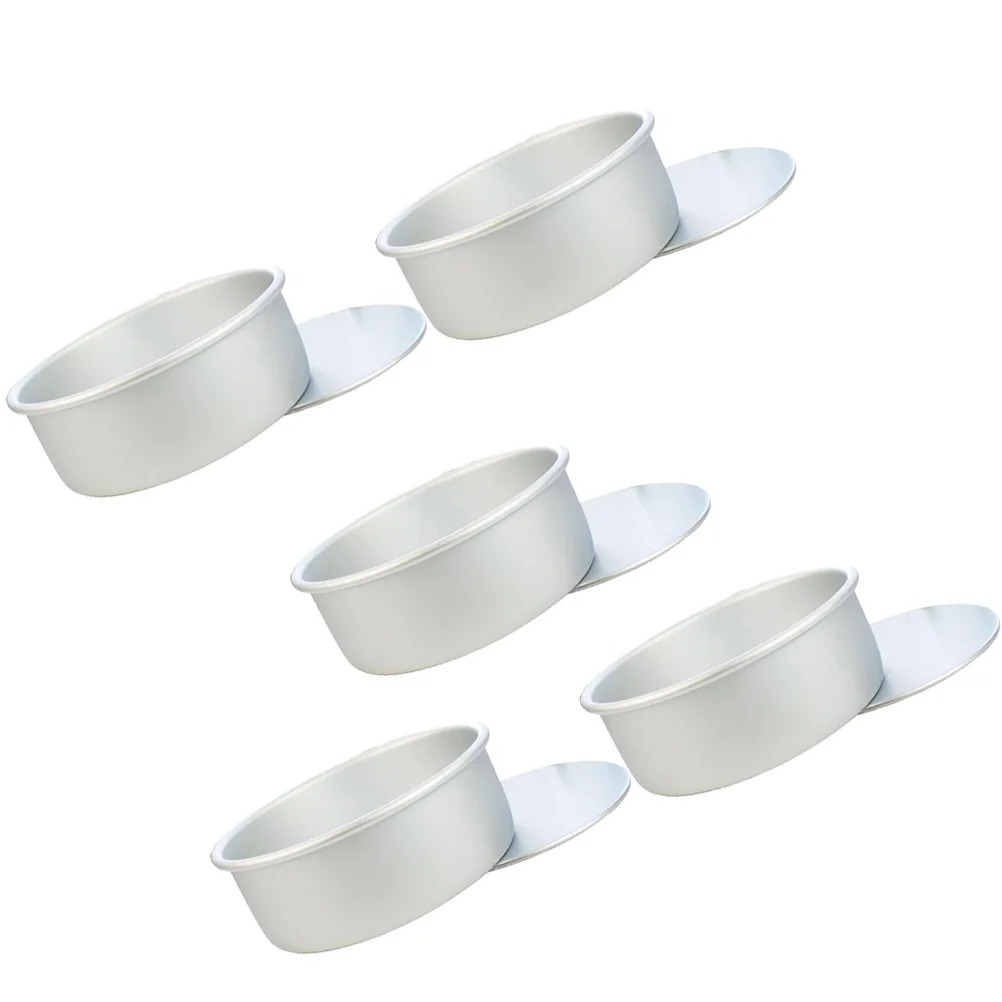 

5pcs Aluminum Mold Nonstick Removable Bottom Removable Cake Baking Tray Round Pan Mini Mini Cake Baking Tray Pies Oven