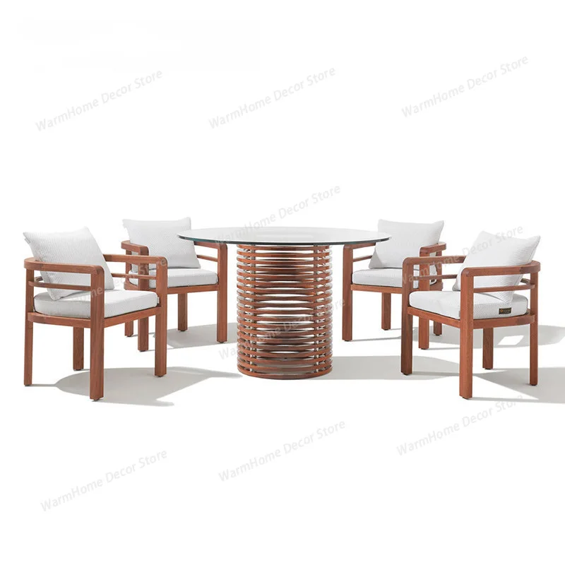 

Restaurant Modern Garden Chairs Outdoor Combination Lawn Nordic Garden Chairs Hotel Wood Furniture Sedia Per Giardino MHHYY