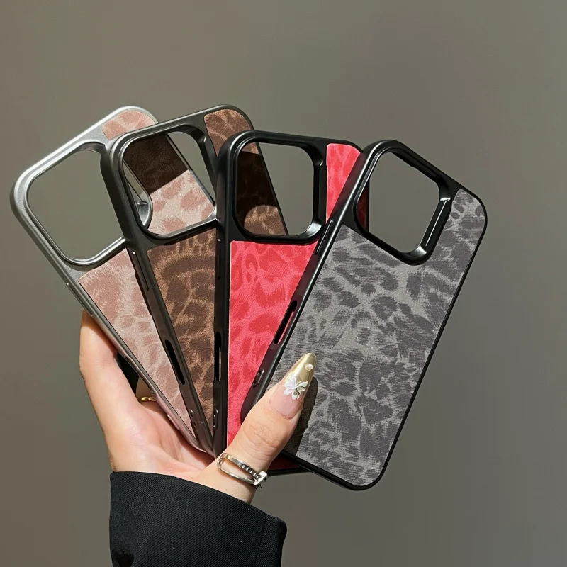 

ApplicableiPhone16promaxPhone case15iphone14Protective soft case13Fully edged, large-hole, oil-coated, popular small leopard pri