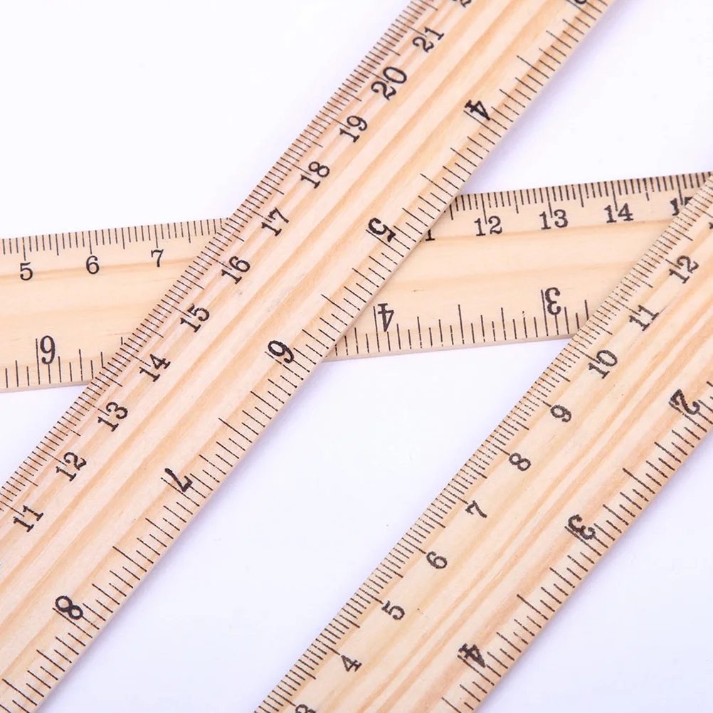 12pcs 30cm Wooden Straight Ruler Metric Rule Precision Double Sided Measuring Tool Office School Stationery Student Gifts