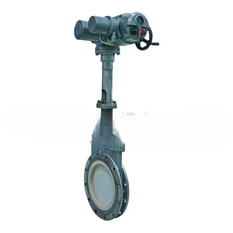 Wear-resistant Fully Lined Ceramic Knife Gate Valve Slag Clip-on Electric Gate Valve