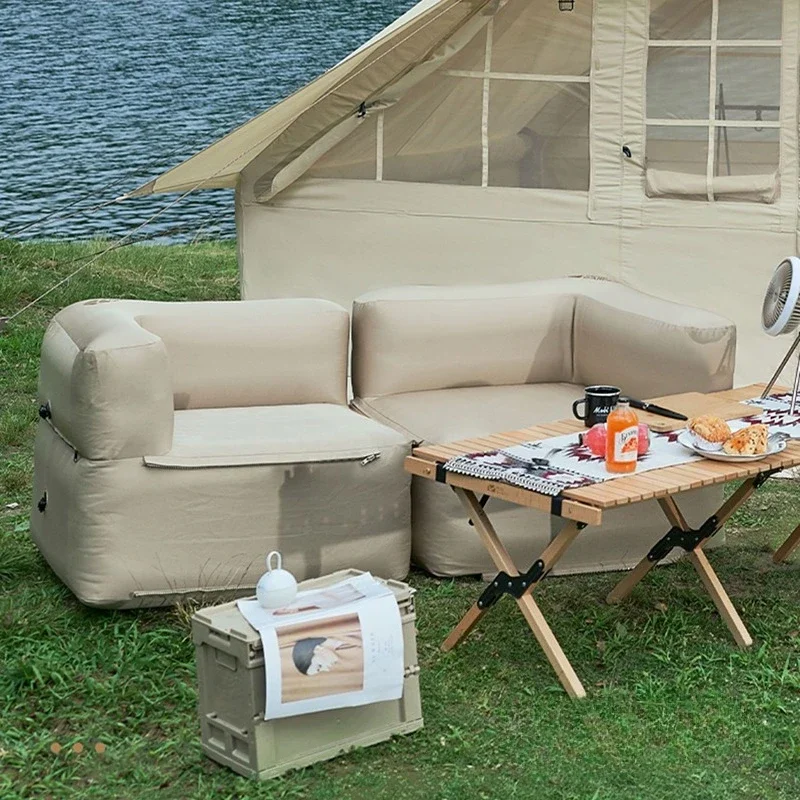 Modern Convenient Inflatable Seatings for Camping Foldable Small Plastic Sofas Creative Leisure Outdoor Furniture for Fishing