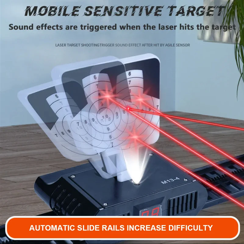 1355 Sliding rail laser lifting target shooting practice and sound effect training toy equipment - Image 5