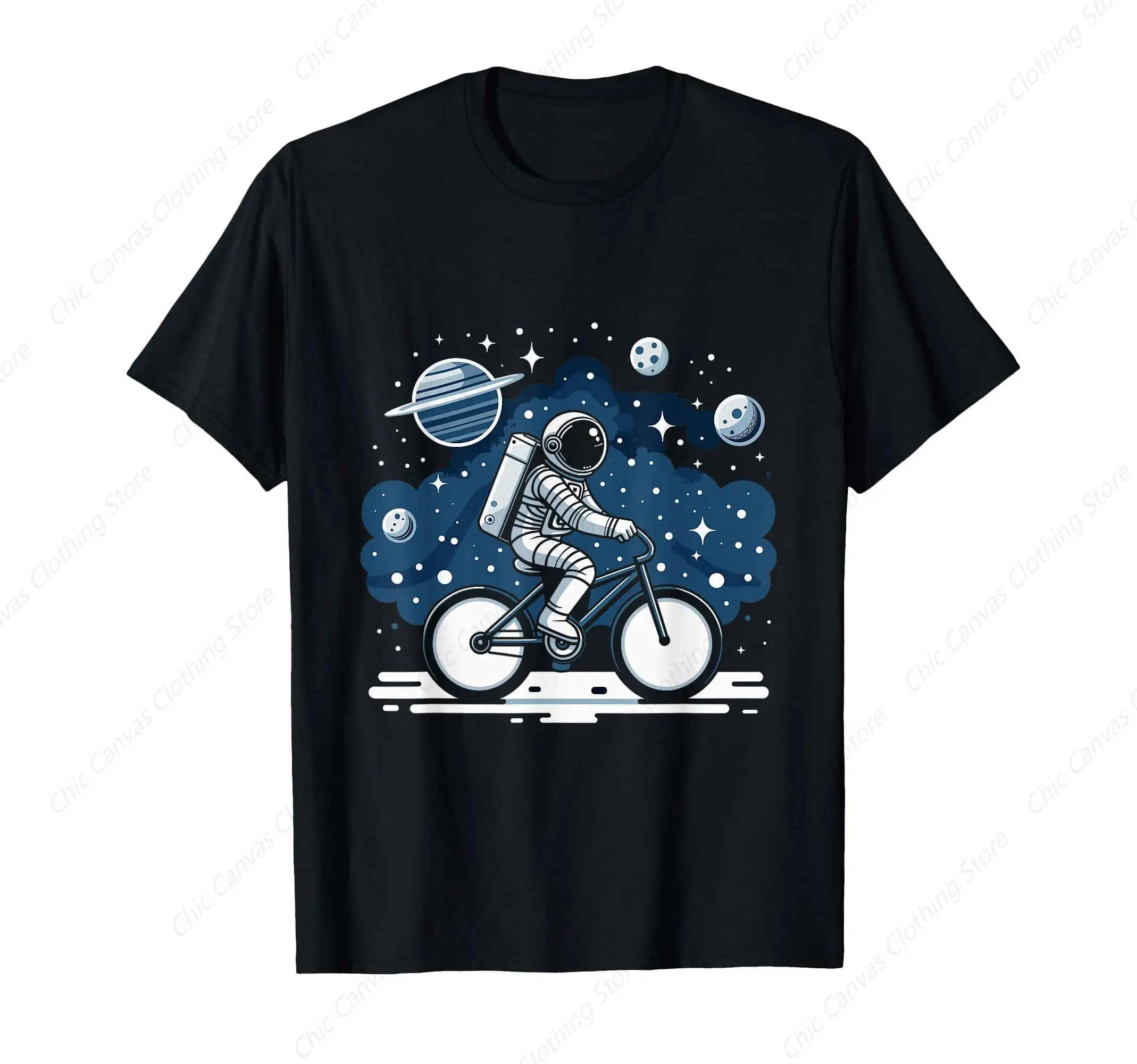 

Astronaut Cycling Printed Shirt Fashionable And Cool Outer Space Cycling Rider T-Shirt Pure Cotton Men'S Clothing