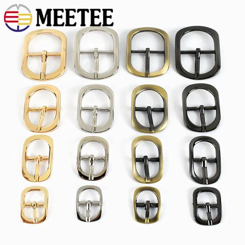 4Pcs 12/15/20/25/32/38mm Metal Belt Pin Buckles Bag Tri Glide Buckle Shoes Handbag Strap Adjuster Clasp DIY Craft Accessories