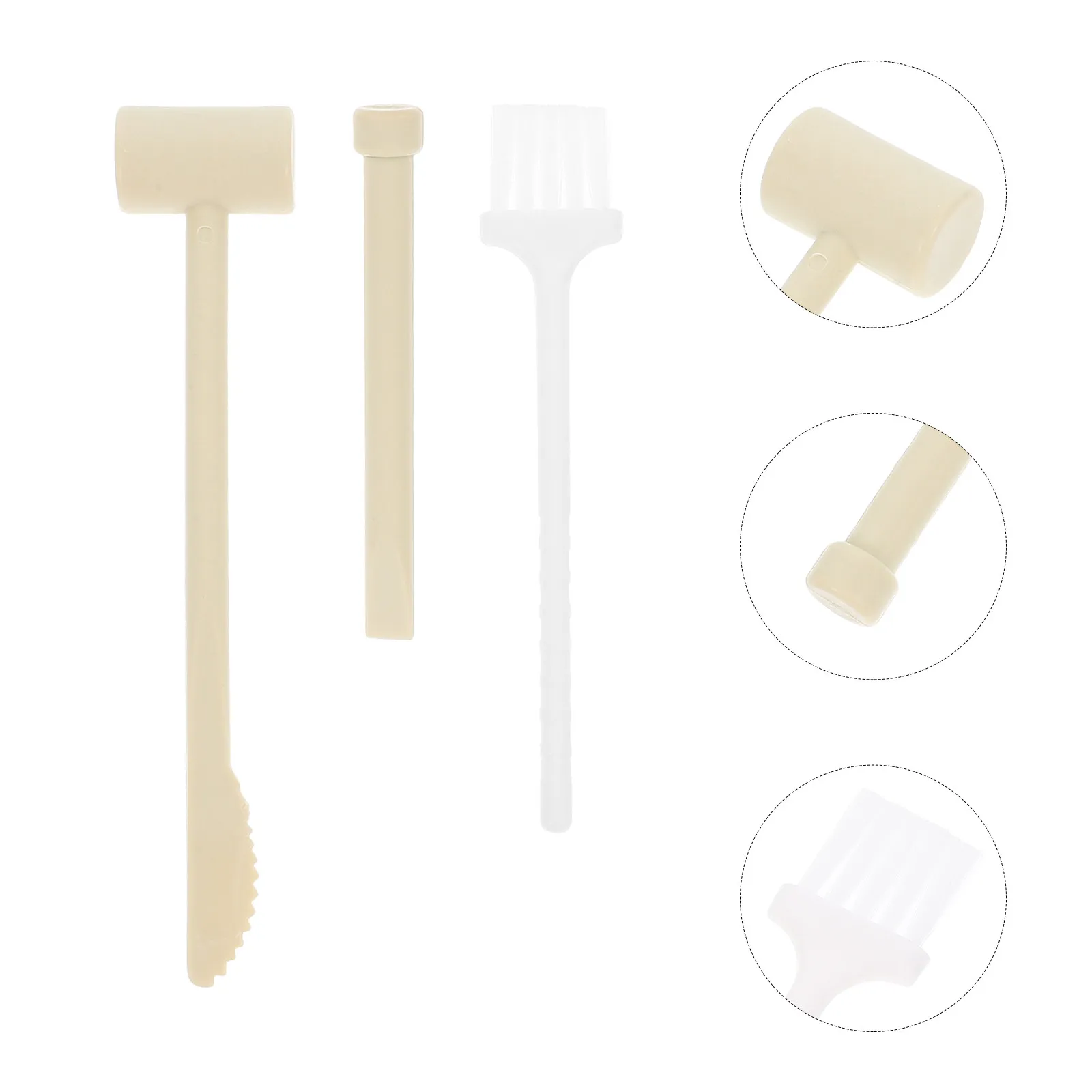 

4Sets Children Excavation Tools Science Kit Hammer Chisel Brush Pretend Play Learning Construction Outdoor Activity Set