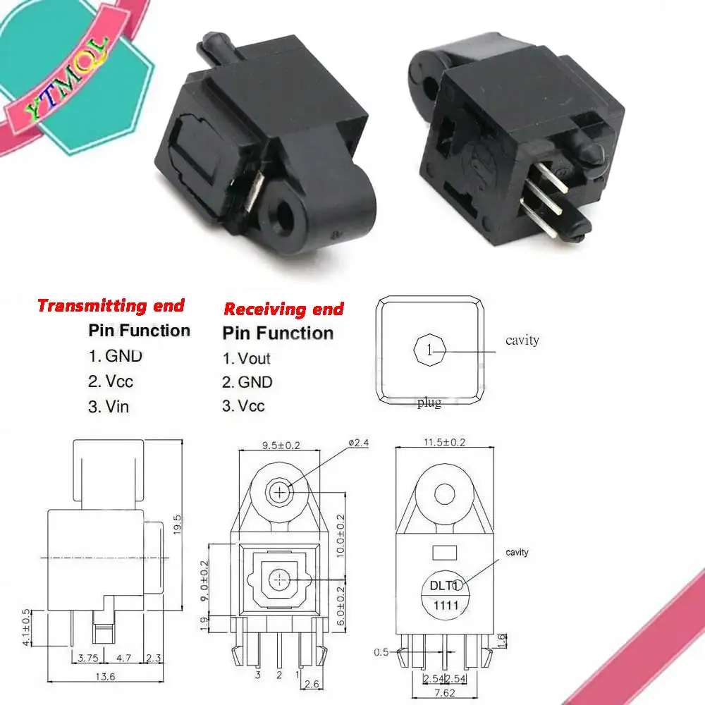 

1-10Pcs DLR2180 Audio Terminal Accessories Socket Fiber Optic Connector DLT1111A ( Transmitting / Receiving end)