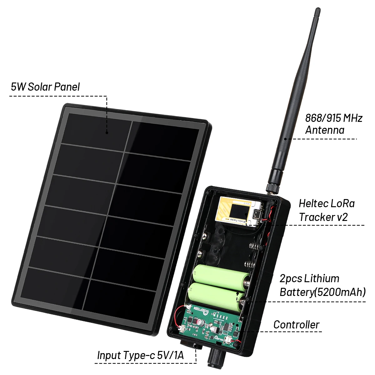Heltec Solar Node Repeater with 868Mhz Wireless Tracker V2 GPS SX1262 LoRa Module WiFi LoRa BLE Support Meshcore/Meshtastic
