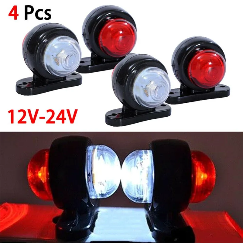 4PCS Side Marker Lights Outline Lamp Car Truck Trailer Van 12V-24V Outline Marker LED Side Marker Truck Trailer Lights