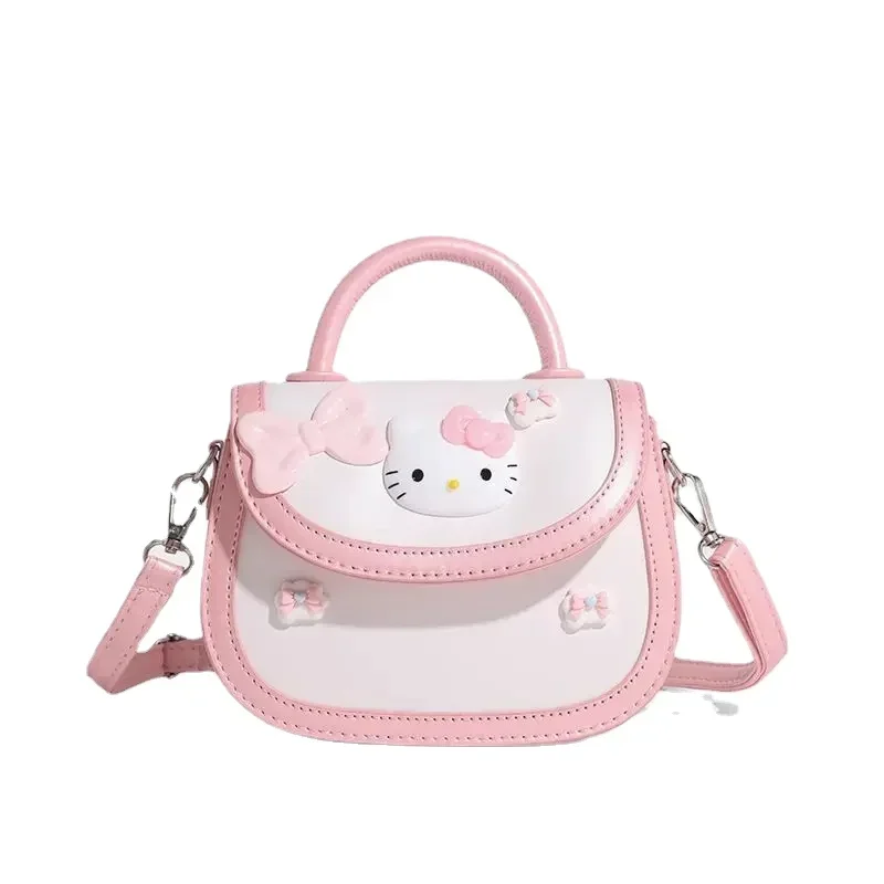 

Сумка на плечо MINISO с Hello Kitty для женщин, сумочка розового цвета для маленьких девочек, Модный Роскошный дизайнерский клатч через плечо для принцесс