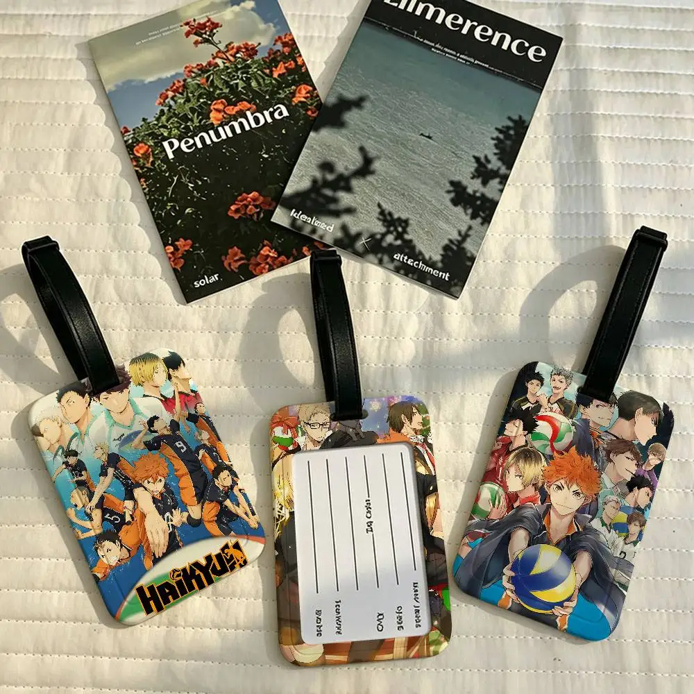 Volleyball Haikyuu Anime Lightweight Anti lost PVC Luggage Tag Removable Info Card Sleeve Backpack Travel Accessory