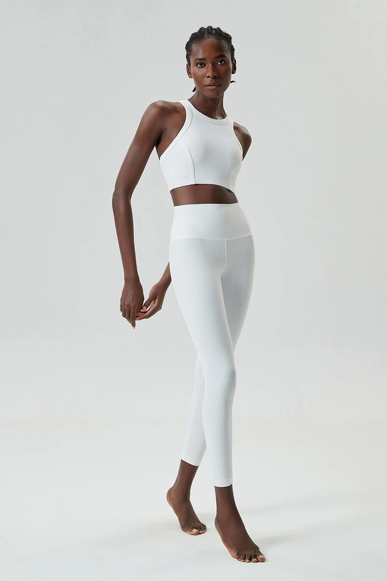 Zweiteiliges Fitness-Yoga-Set für Damen, einfarbig, dehnbar, Gym-Anzug, atmungsaktiv, für hohe Beanspruchung, Laufsportbekleidung, Trainingskleidung für Damen – Detail 18
