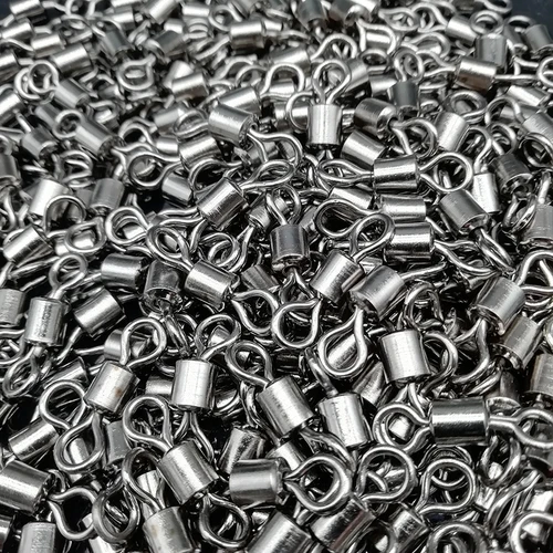 Imagen 2 del producto Nuevo 50 Uds. Rodamiento de barril de Pesca giratorio anillo sólido accesorios de aparejos de Pesca herramienta de Pesca Snap Link Peche