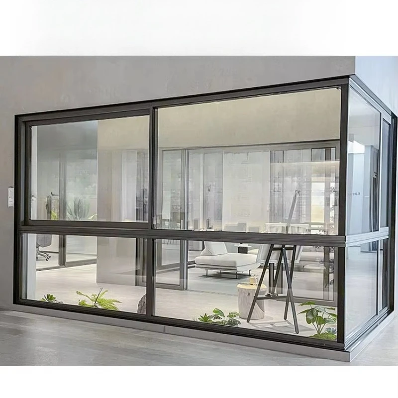 Latest Simple Design Aluminum Frame House Glass Windows With Aluminum Sliding Window Doors With Grill Design