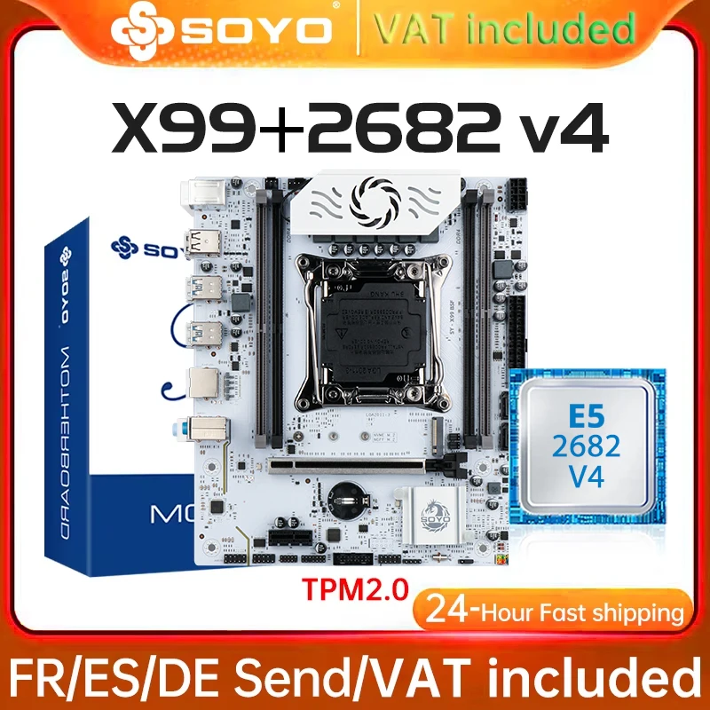 X99 Gaming-Motherboard-Set mit Soyo C612 Chipsatz und Intel Xeon E5 2682 V4 CPU, DDR4-Computerkomponenten für Gamer-PC, Motherboard mit TPM2.0