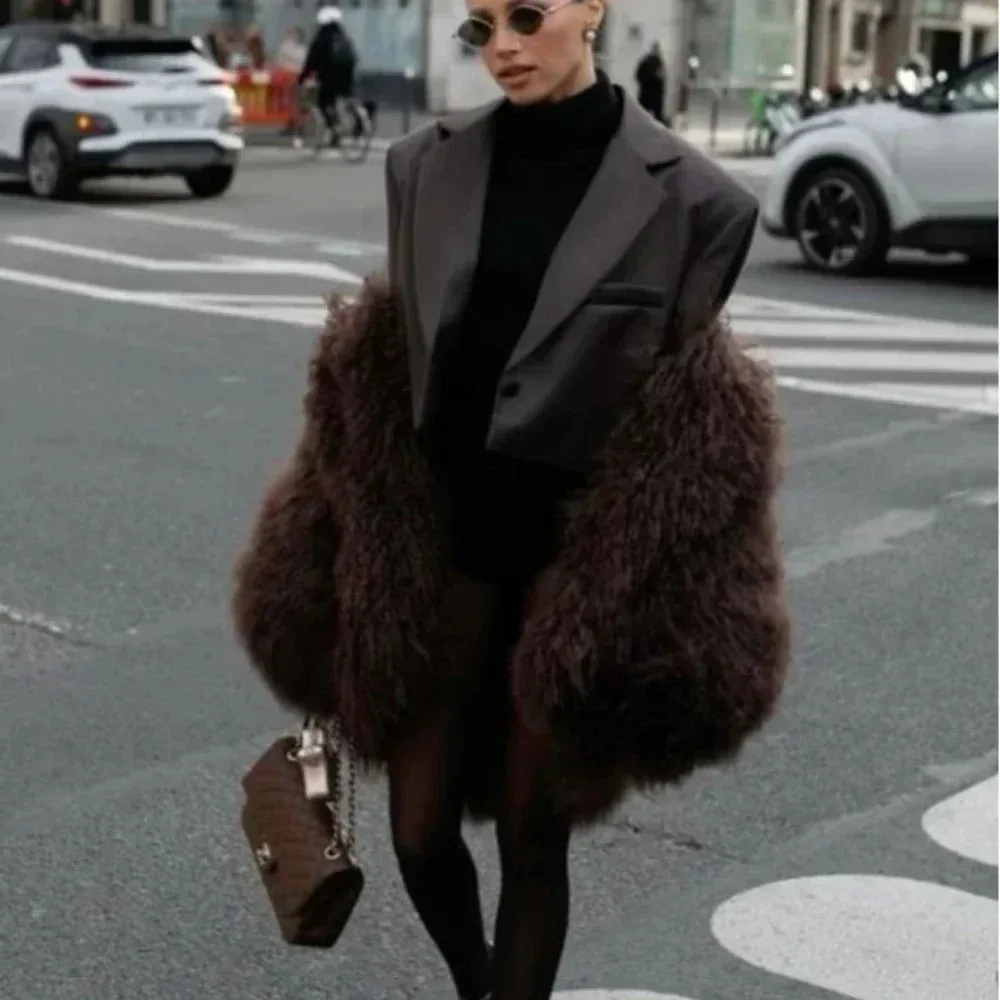 OFTBUY Natural Tibet Mongolian Sheep Fur Jacket Designer Luxury Genuine Winter Coats Female Fashion Warm Autumn Short Coat Lady