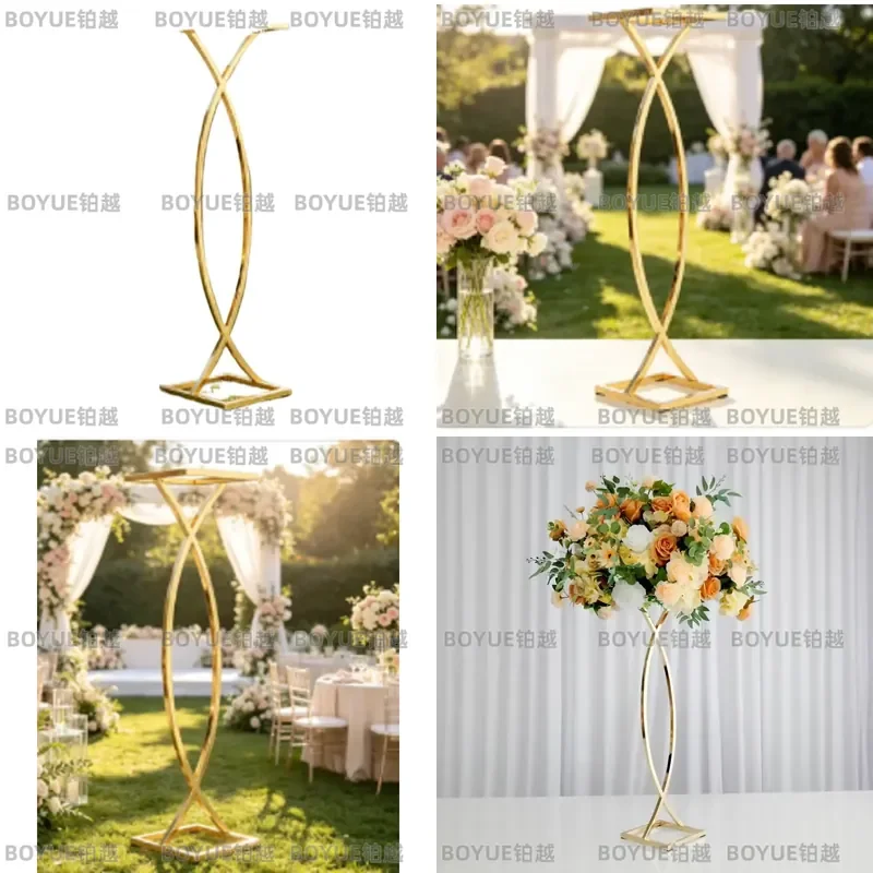 5/10 Pieces Gold-Plated Iron Flower Stands New Style Wedding Party Store Store Decor for Wedding Party Main Tables