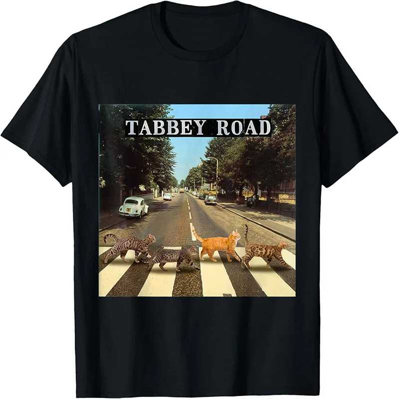 Tabbey Road Cats Crossing Abbey Road Parody Music Art T-Shirt