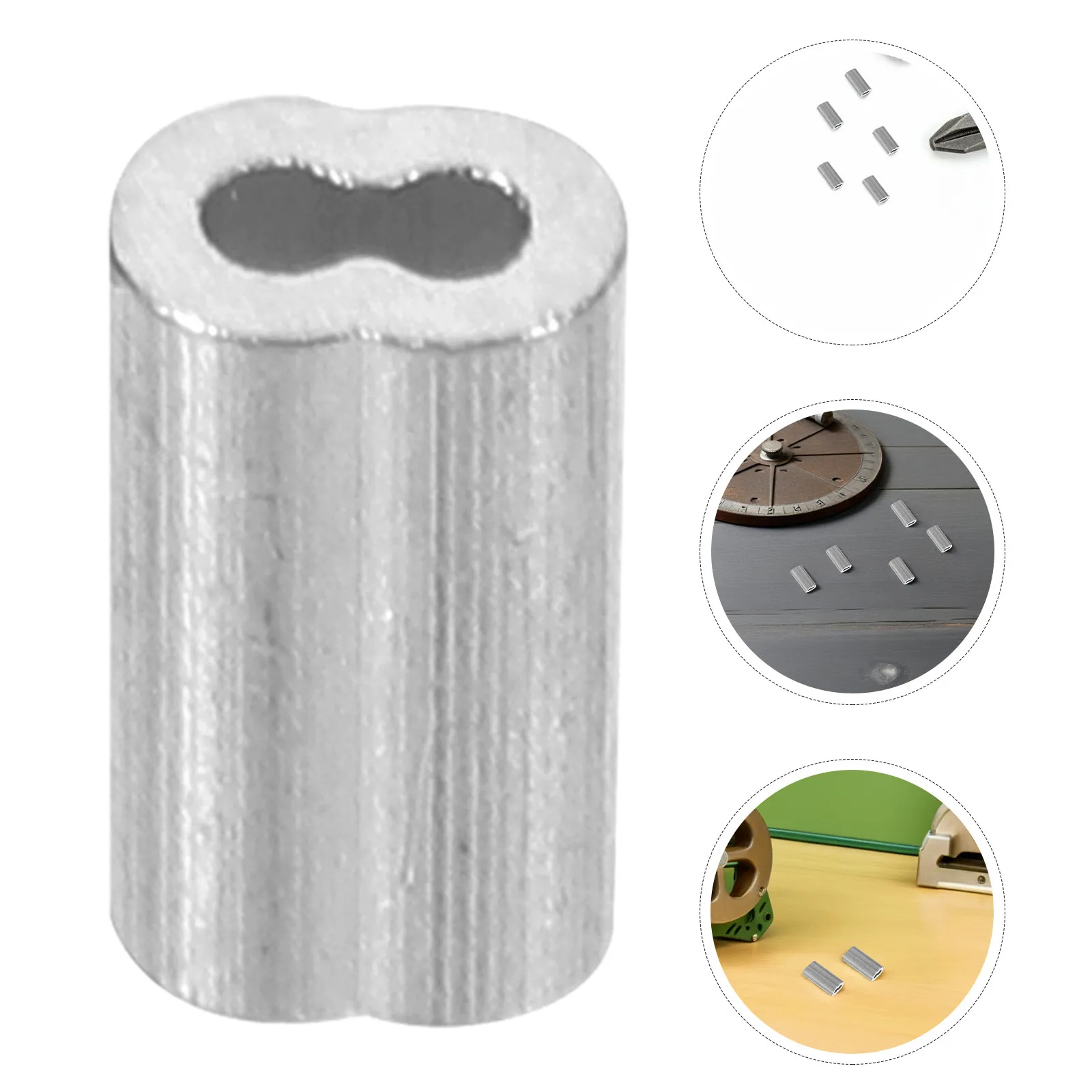 500Pcs Metal Double Hole Cable Crimp Sleeve For Cable Crimping Winter Outdoor Lights Aluminum Wire Rope 2MM