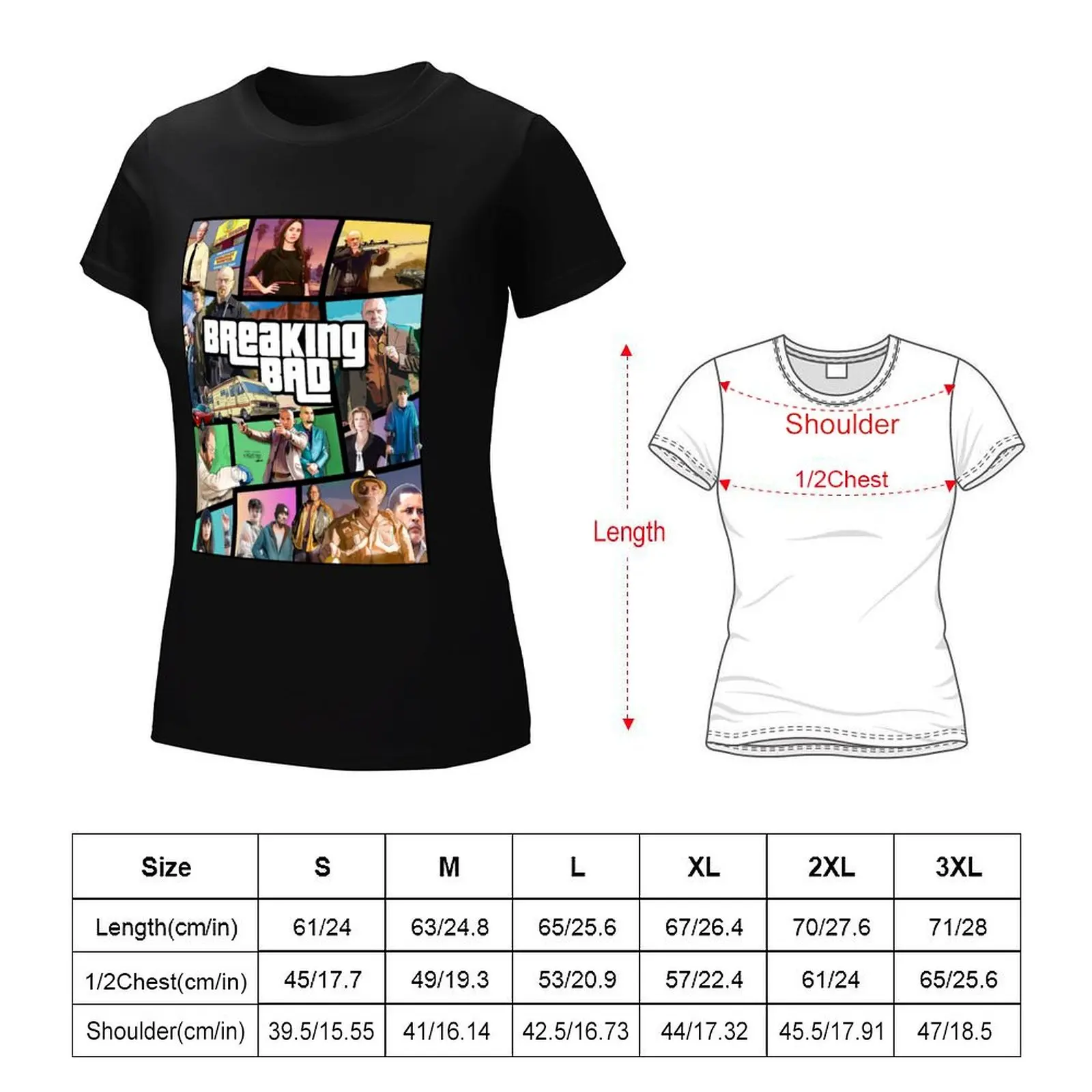 breaking bad game poster T-Shirt summer top customs oversized workout shirts for Women