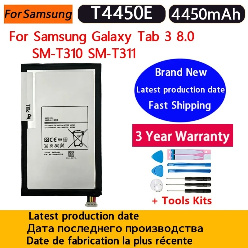 100% High Quality NEW T4450E 3.8V 4450mAh For Samsung Galaxy Tab 3 8.0 SM-T310 T315 SP3379D1H Replaceable Tablet Battery+Tools