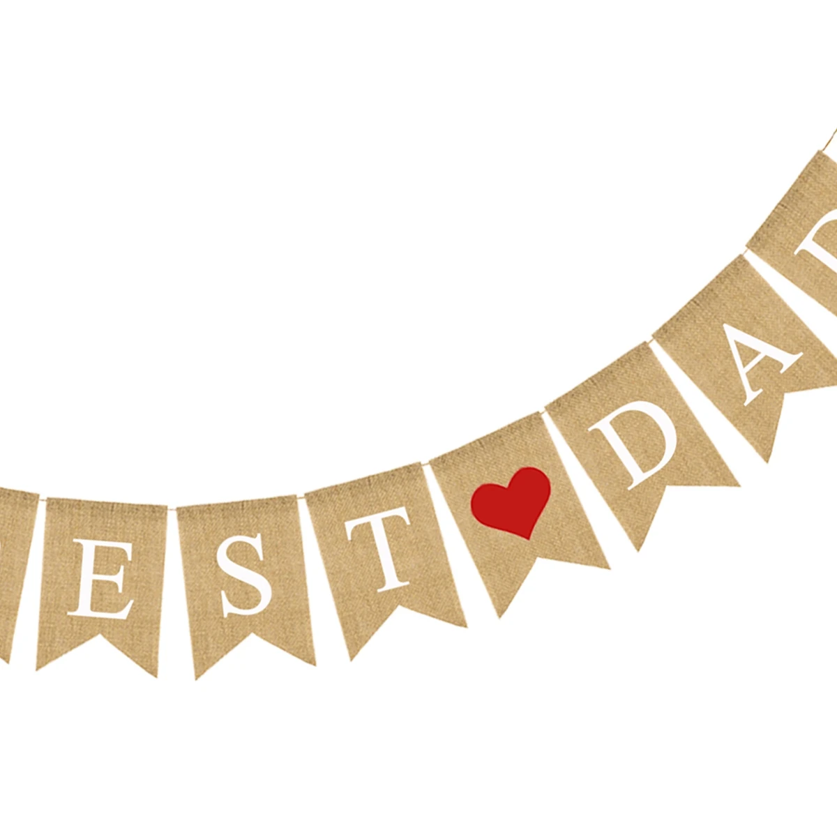 

Flower Garlands Flag Father Day Bunting Decor Linen Banner Best Dad Letters Red Heart Party Father'S Day Bunting Garland Wall