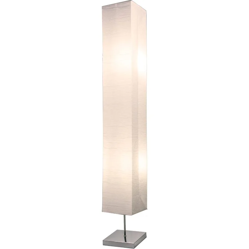 

Honors Paper Floor Lamp 59-Inches Tall - Japanese Style Standing Lamp with Chrome Base and White Paper Shade, On/Off Foot