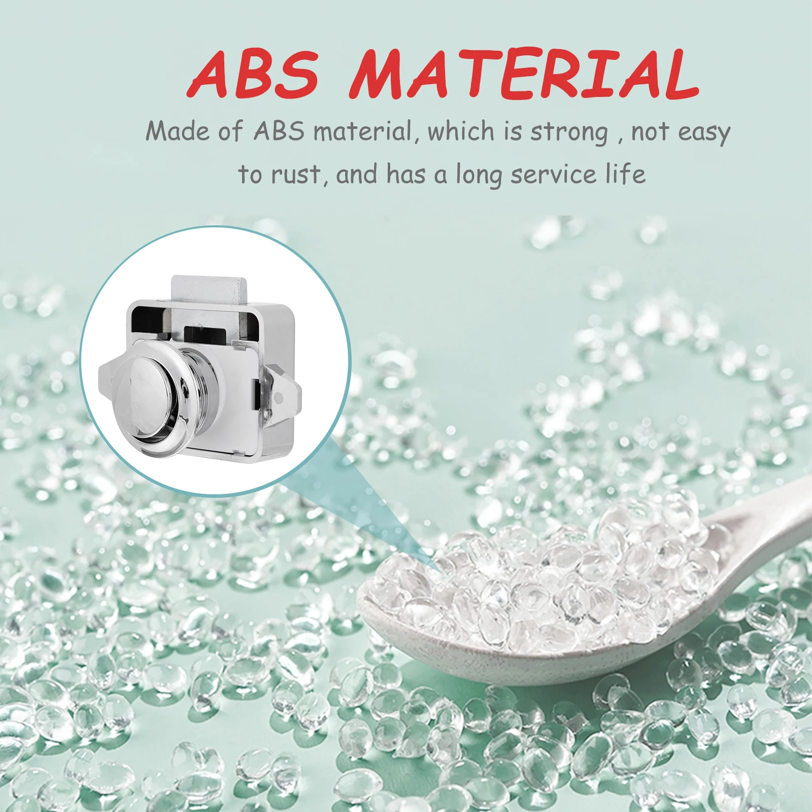 

5Pcs Button Handle Lock for Cabinet Door Modern Simple Push Latch Zinc Alloy Base High Load Capacity Use