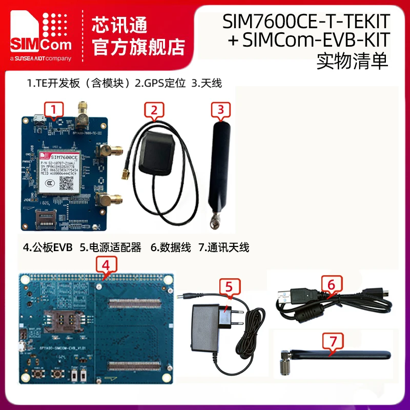 SIMCom Core Signal Compatibilità multifunzionale Modulo 4G SIM7600CE-T-TE Scheda di sviluppo valutazione core